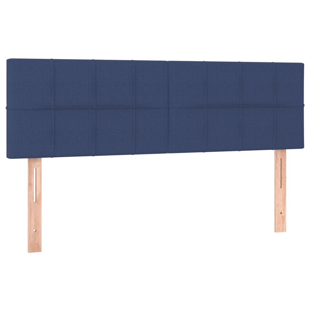 vidaXL Cama com molas/colchão 140x190 cm tecido azul