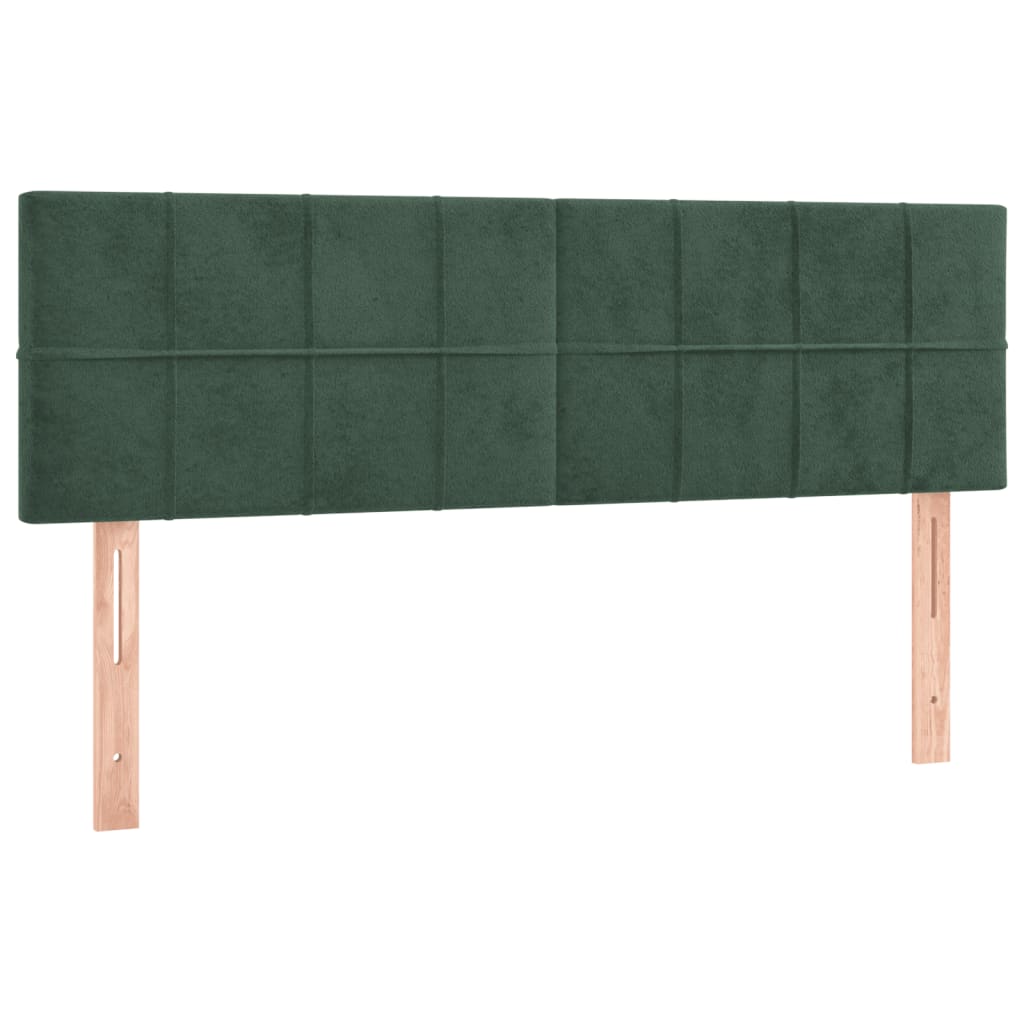 vidaXL Cama com molas/colchão 140x190 cm veludo verde-escuro