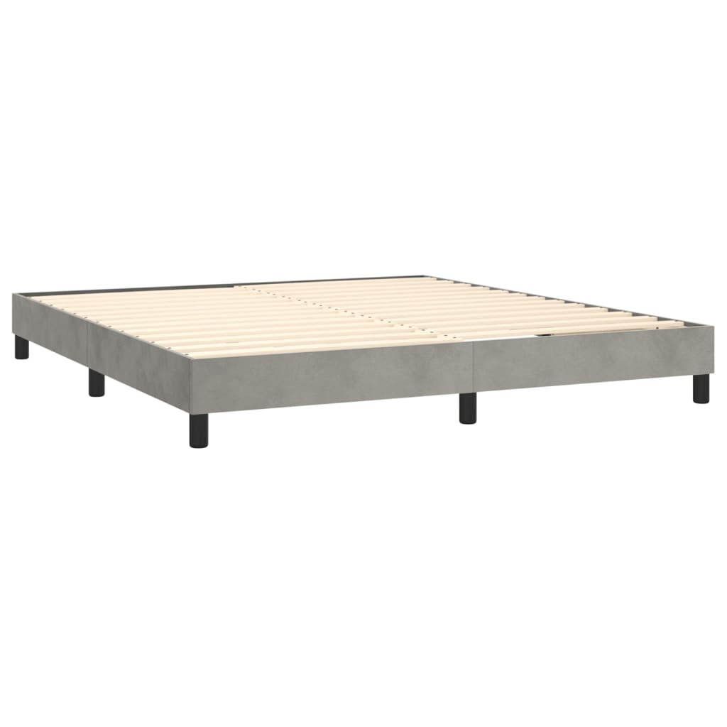 vidaXL Cama com molas/colchão 180x200 cm veludo cinzento-claro