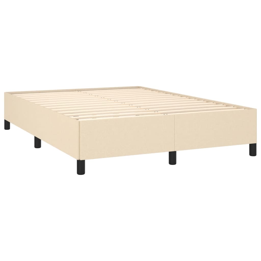 vidaXL Cama com molas/colchão 140x200 cm tecido cor creme