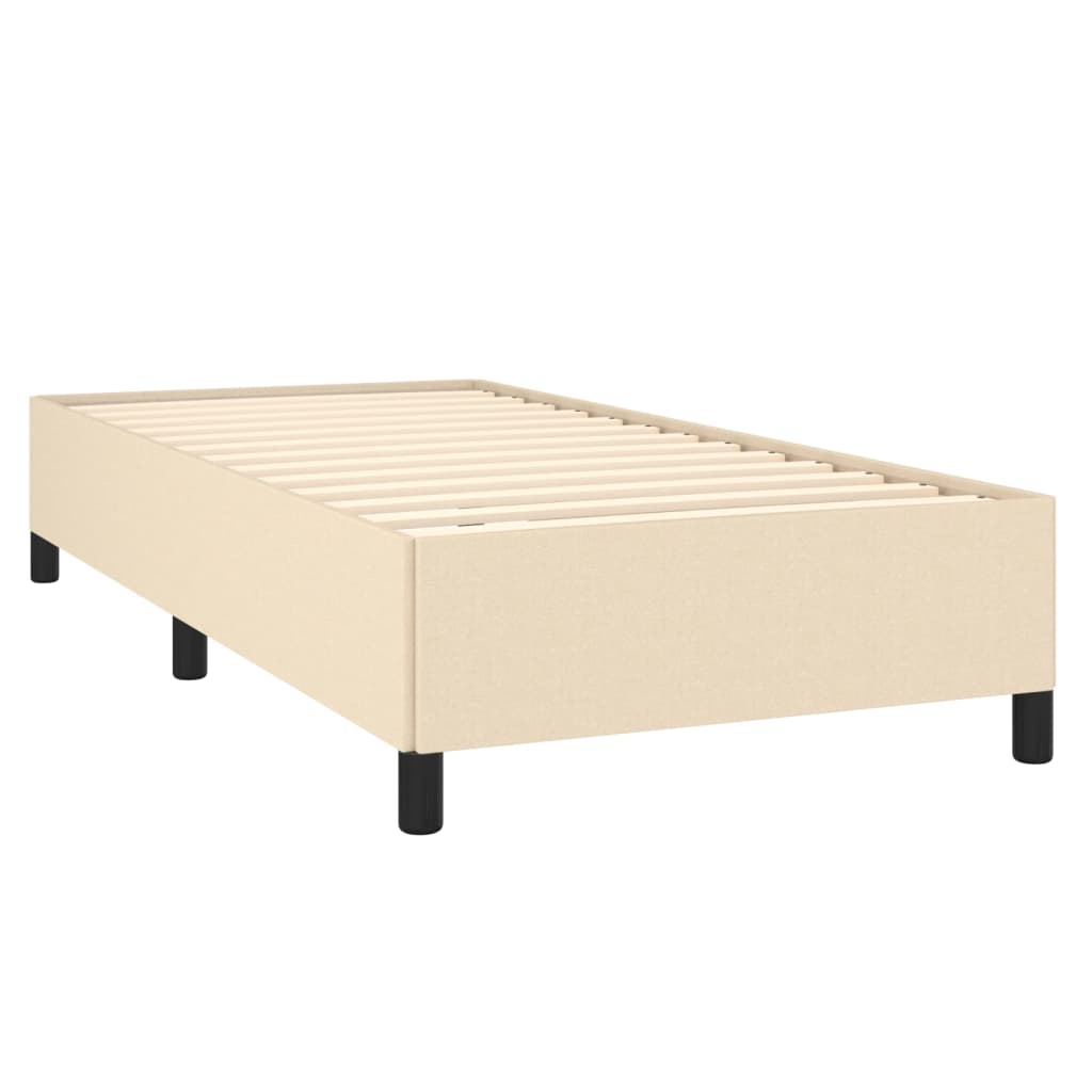 vidaXL Cama com molas/colchão 90x190 cm tecido cor creme