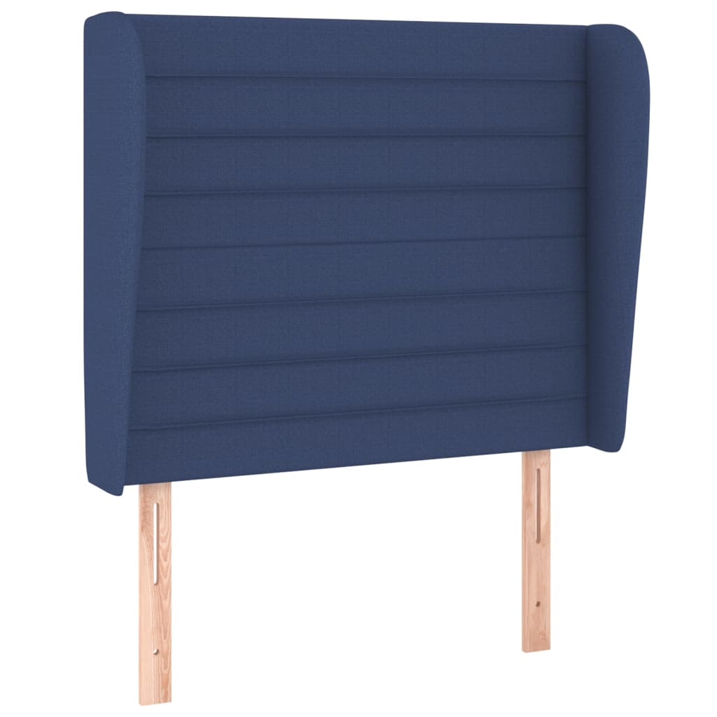 vidaXL Cama com molas/colchão 90x190 cm tecido azul