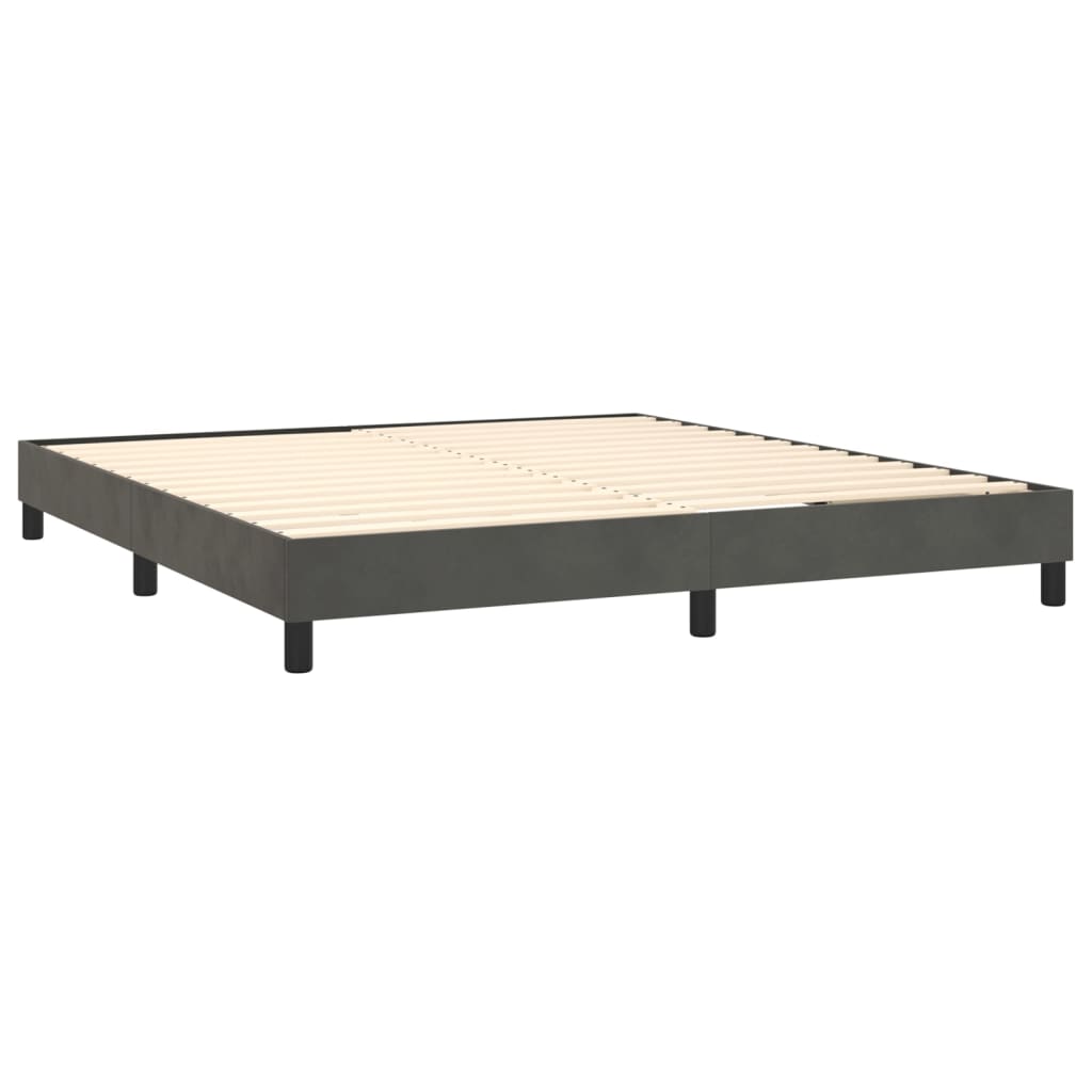 vidaXL Cama com molas/colchão 180x200 cm veludo cinzento-escuro