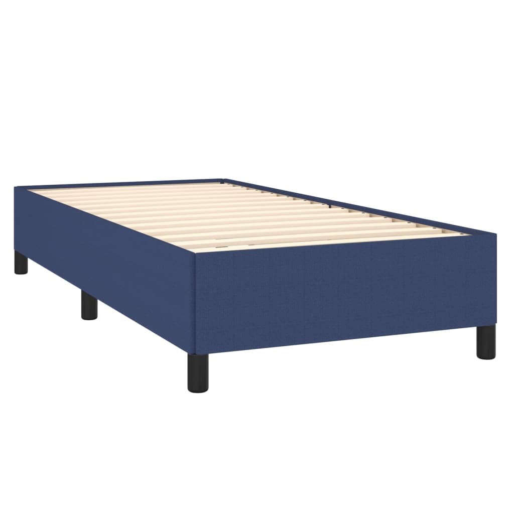 vidaXL Cama com molas/colchão 80x200 cm tecido azul