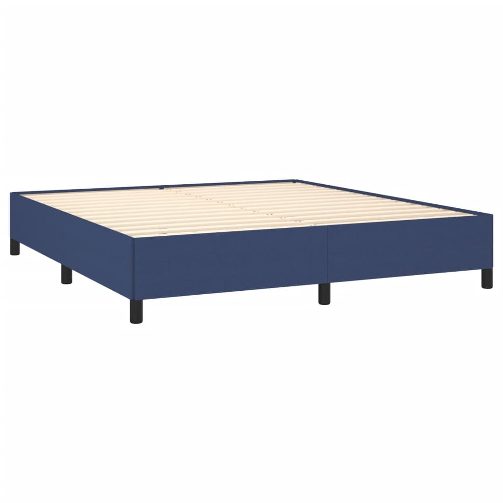 vidaXL Cama com molas/colchão 180x200 cm tecido azul