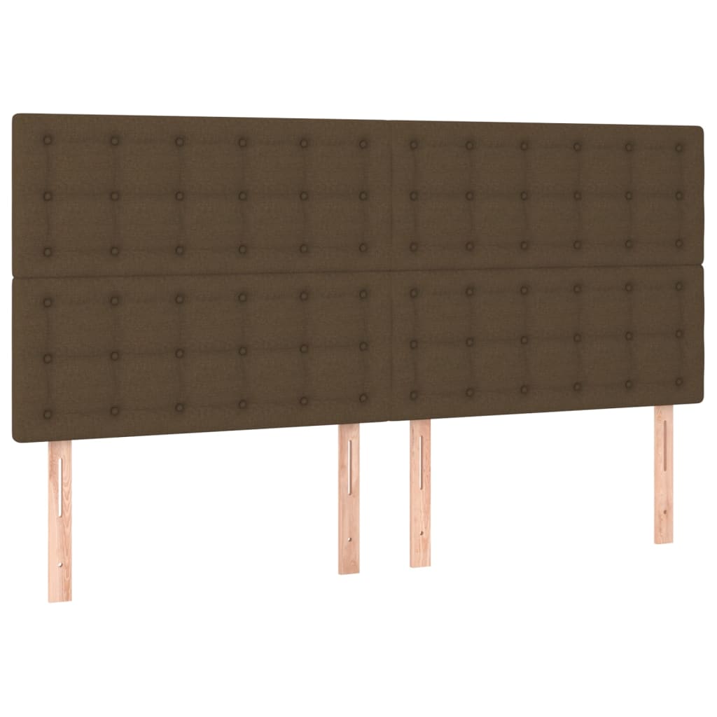 vidaXL Cama com molas/colchão 200x200 cm tecido castanho-escuro