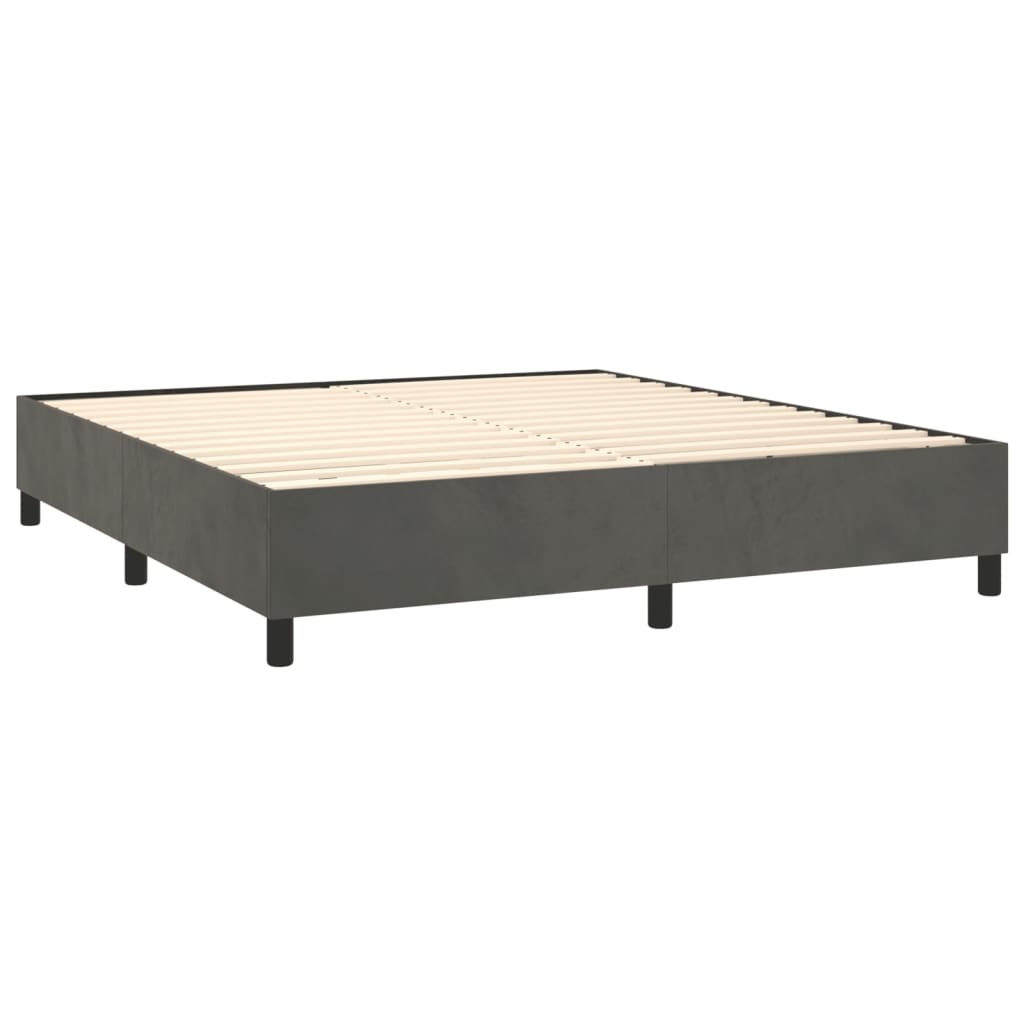 vidaXL Cama com molas/colchão 180x200 cm veludo cinzento-escuro