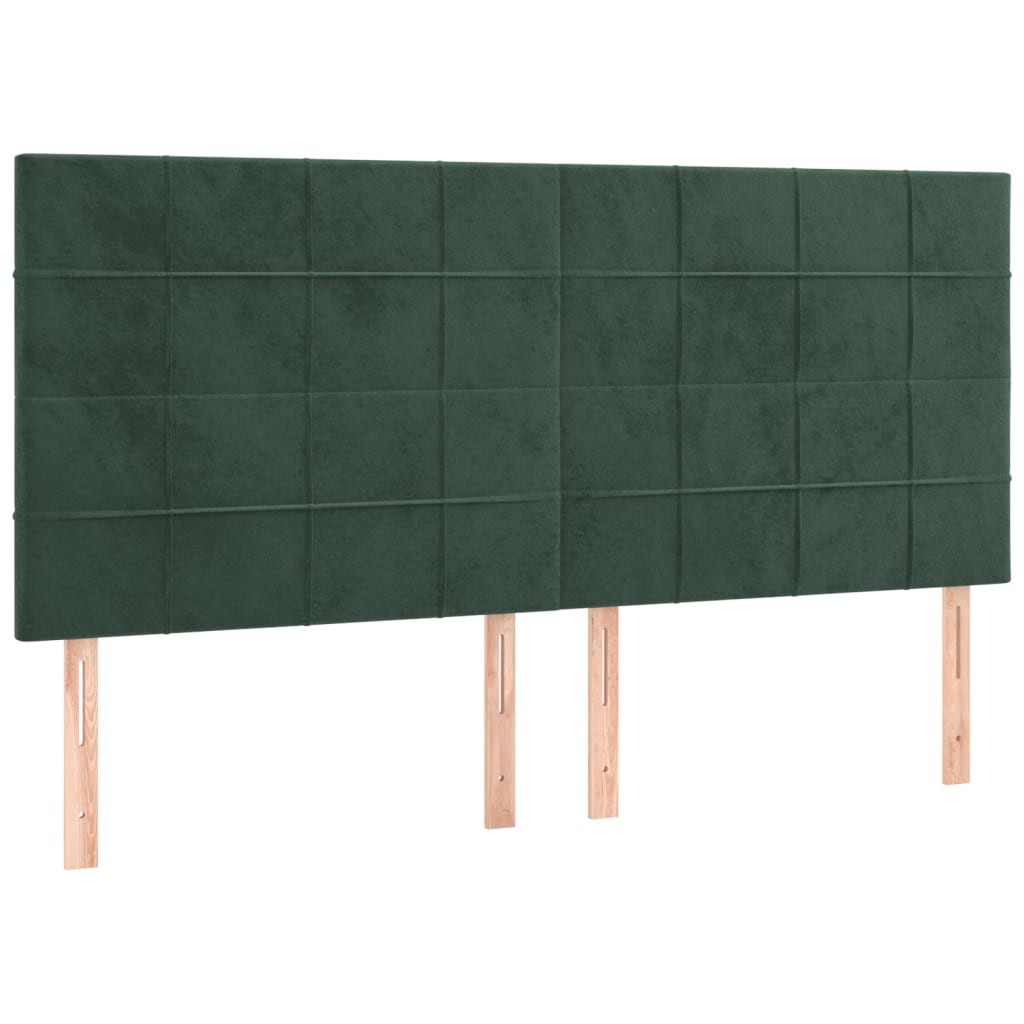 vidaXL Cama com molas/colchão 180x200 cm veludo verde-escuro