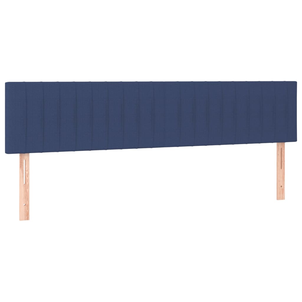 vidaXL Cama com molas/colchão 180x200 cm tecido azul