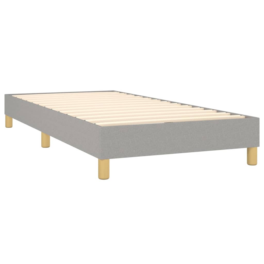 vidaXL Cama com molas/colchão 100x200 cm tecido cinzento-claro