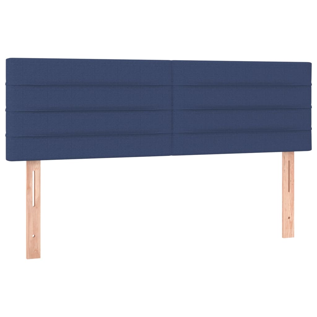 vidaXL Cama com molas/colchão 140x190 cm tecido azul