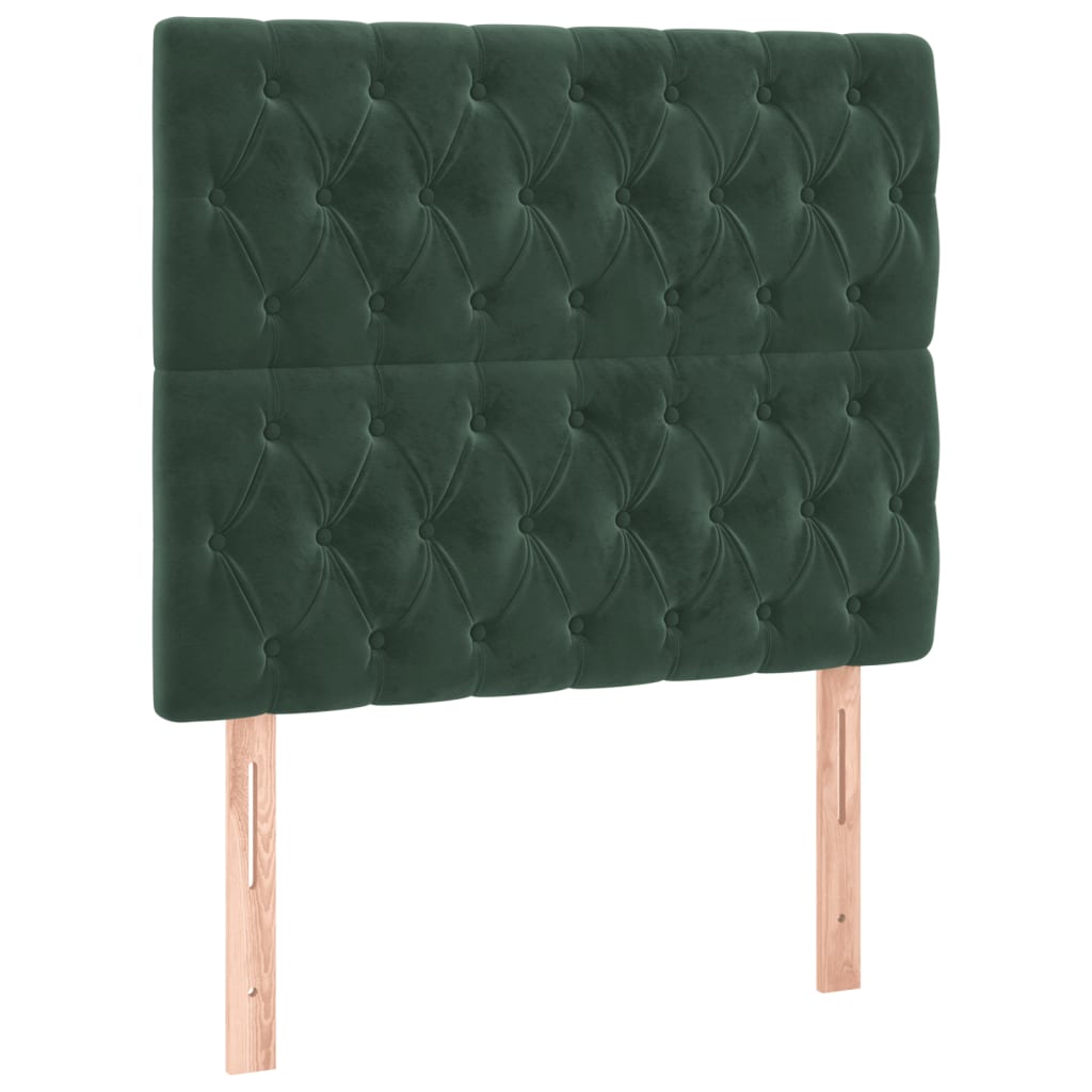 vidaXL Cama com molas/colchão 90x190 cm veludo verde-escuro