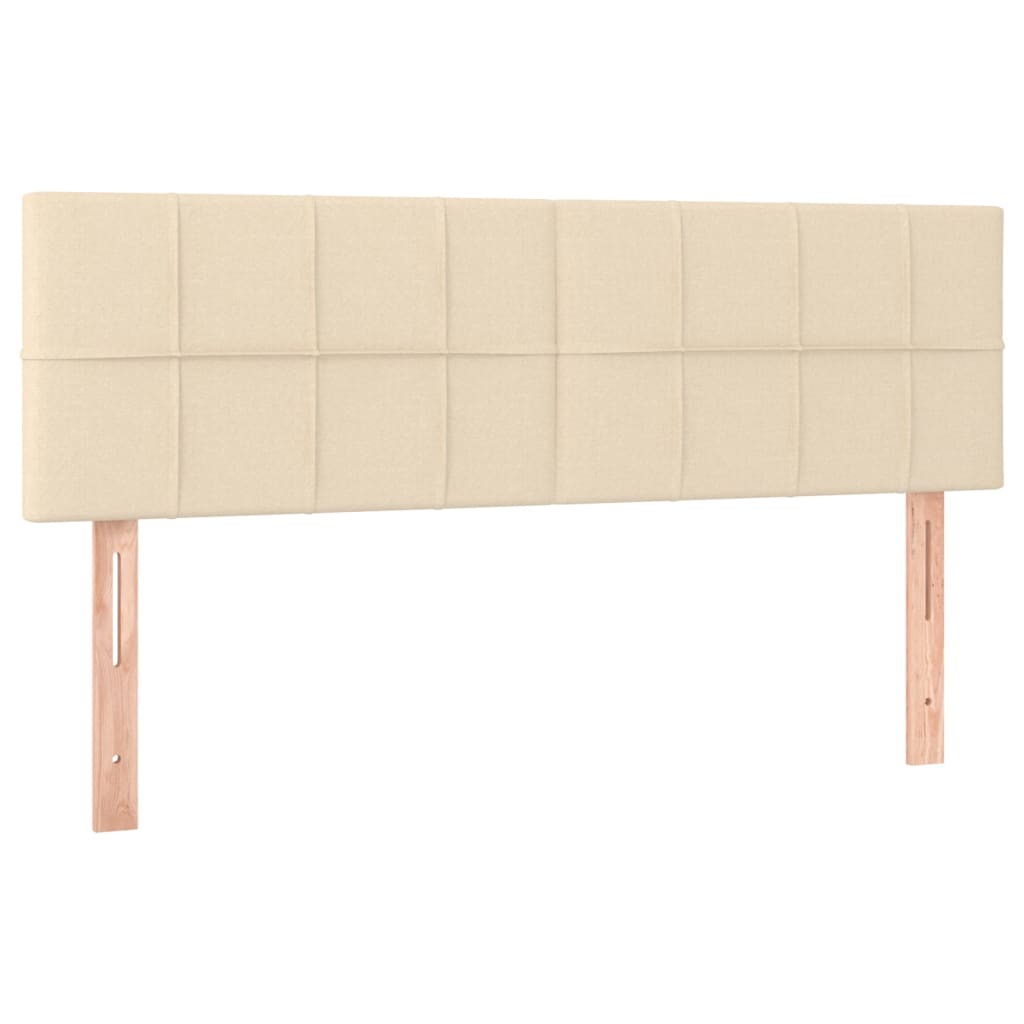 vidaXL Cama com molas/colchão 140x200 cm tecido cor creme