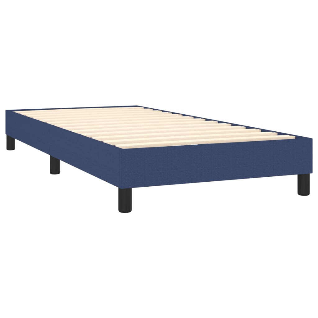 vidaXL Cama com molas/colchão 80x200 cm tecido azul