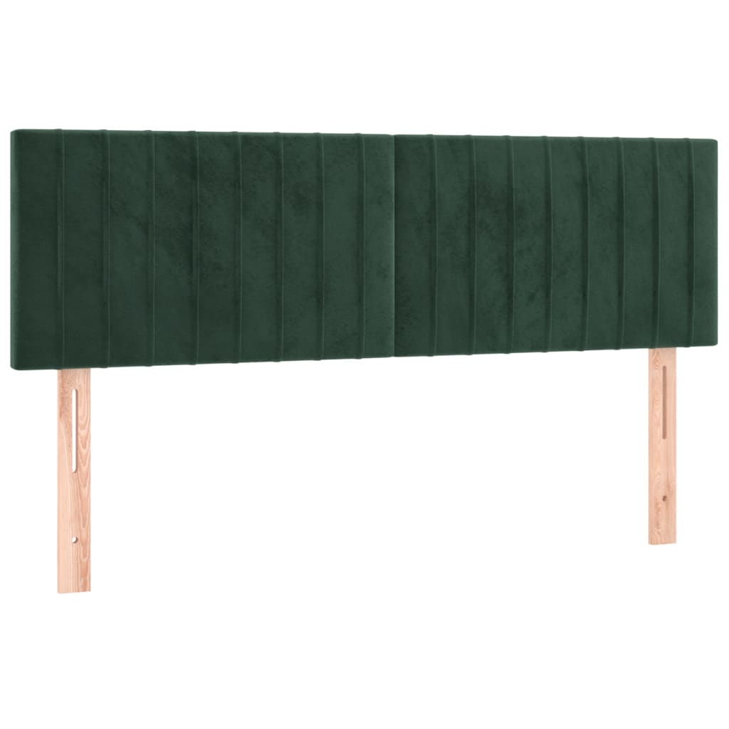 vidaXL Cama com molas/colchão 140x190 cm veludo verde-escuro