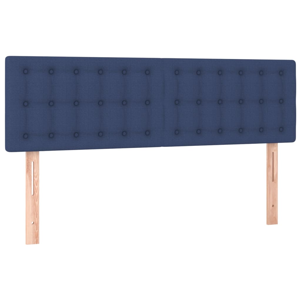 vidaXL Cama com molas/colchão 140x190 cm tecido azul