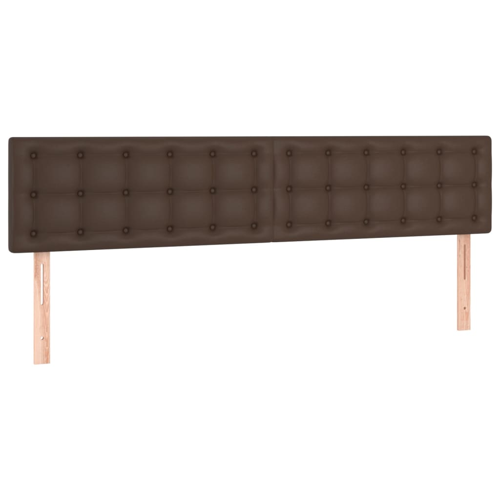 vidaXL Cama com molas/colchão 160x200 cm couro artificial castanho