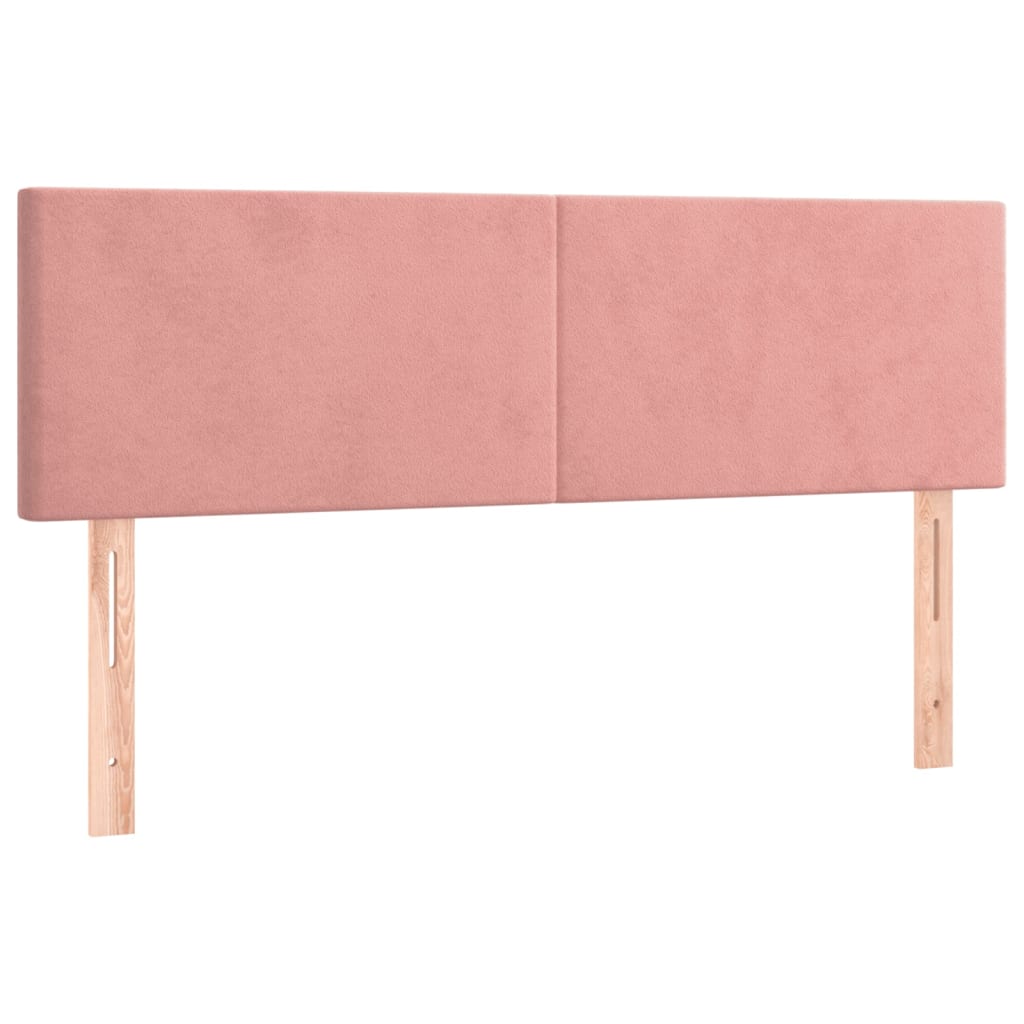 vidaXL Cama com molas/colchão 140x190 cm veludo rosa