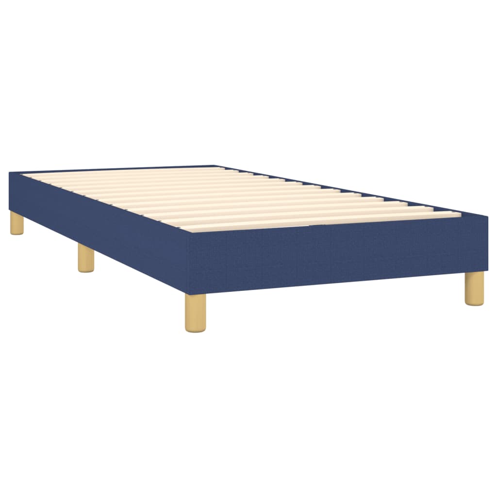 vidaXL Cama com molas/colchão 80x200 cm tecido azul