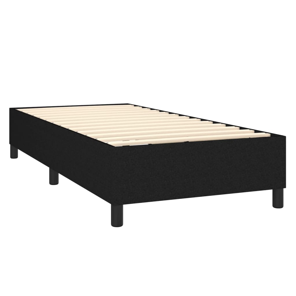 vidaXL Cama com molas/colchão 100x200 cm tecido preto