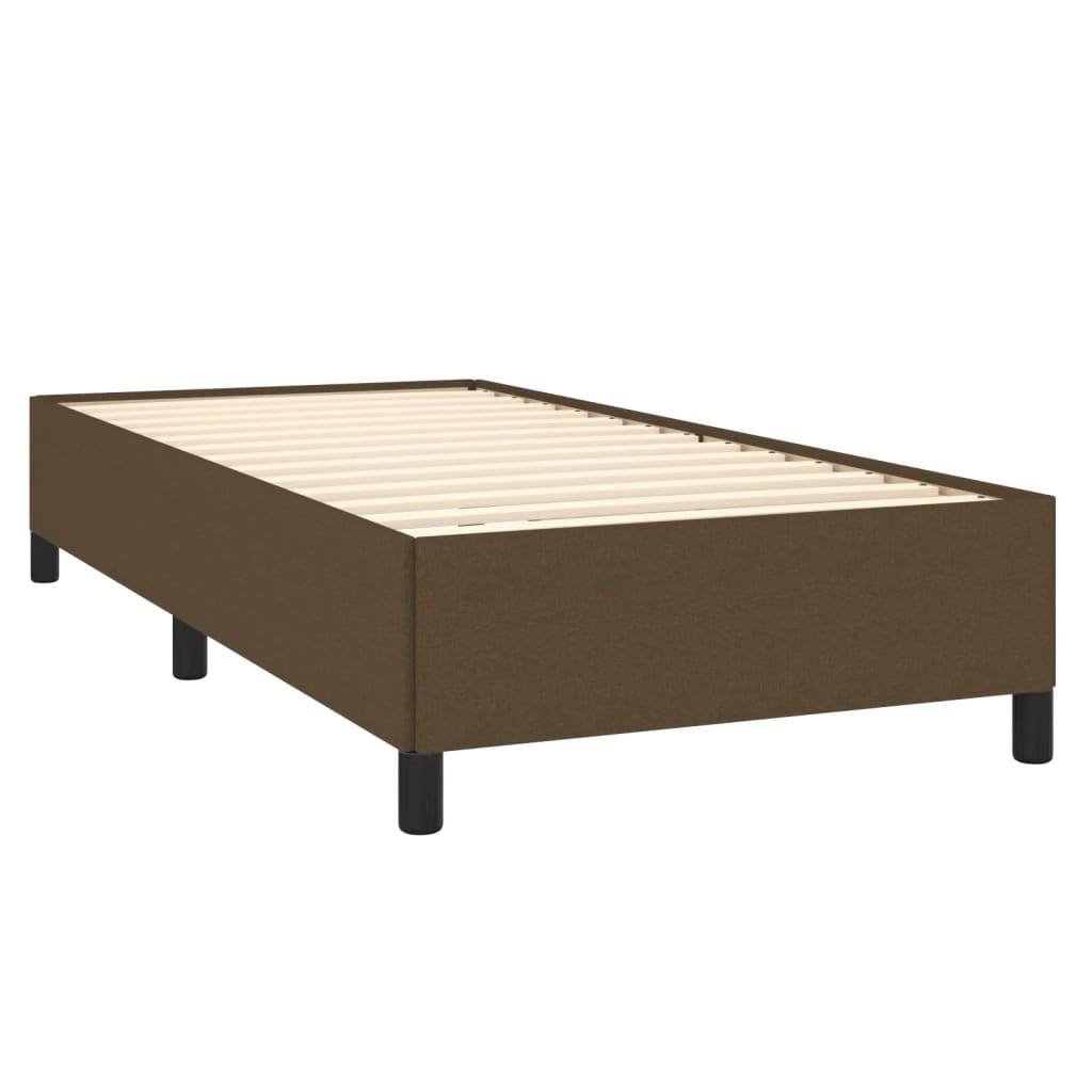 vidaXL Cama com molas/colchão 90x200 cm tecido castanho-escuro