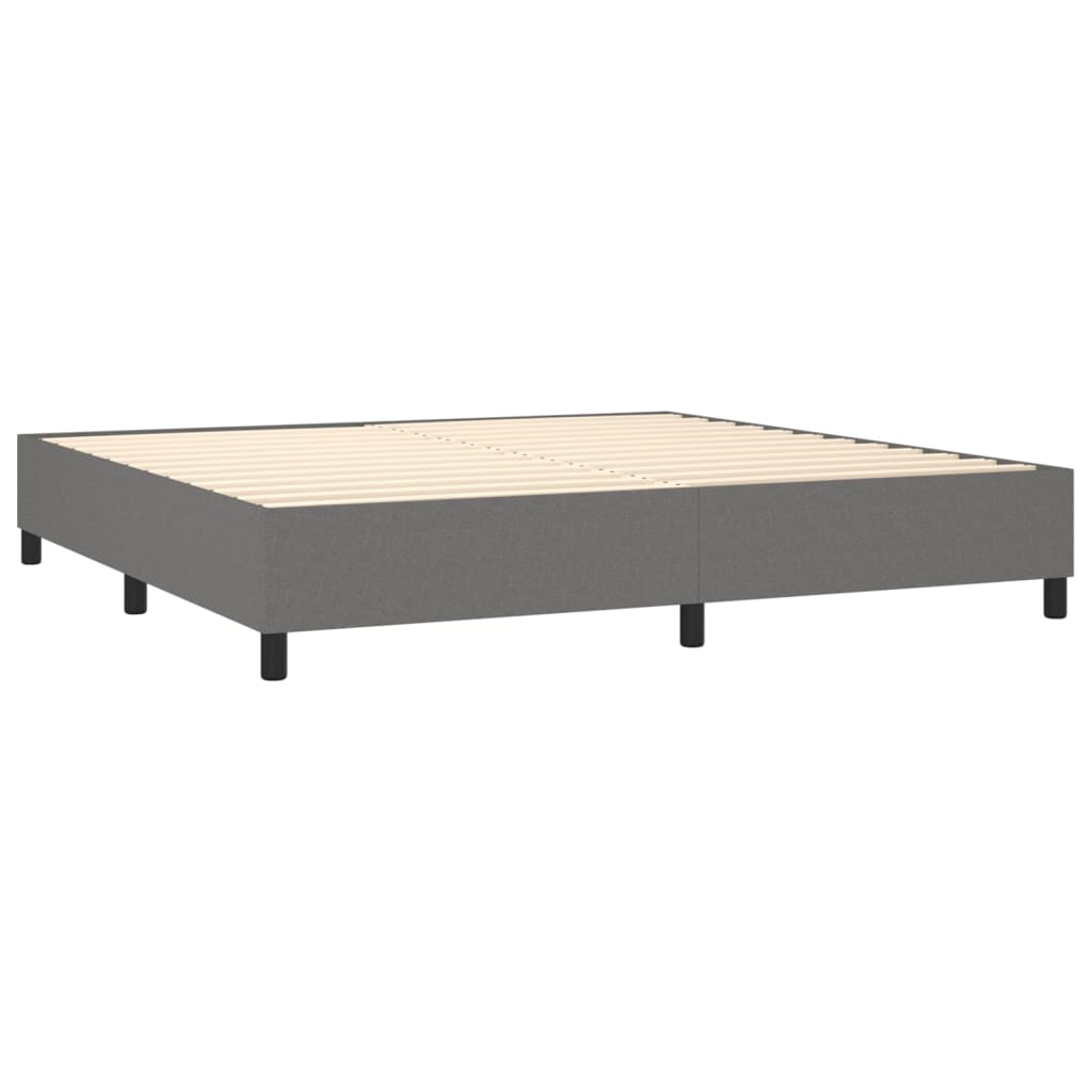 vidaXL Cama com molas/colchão 200x200 cm tecido cinzento-escuro