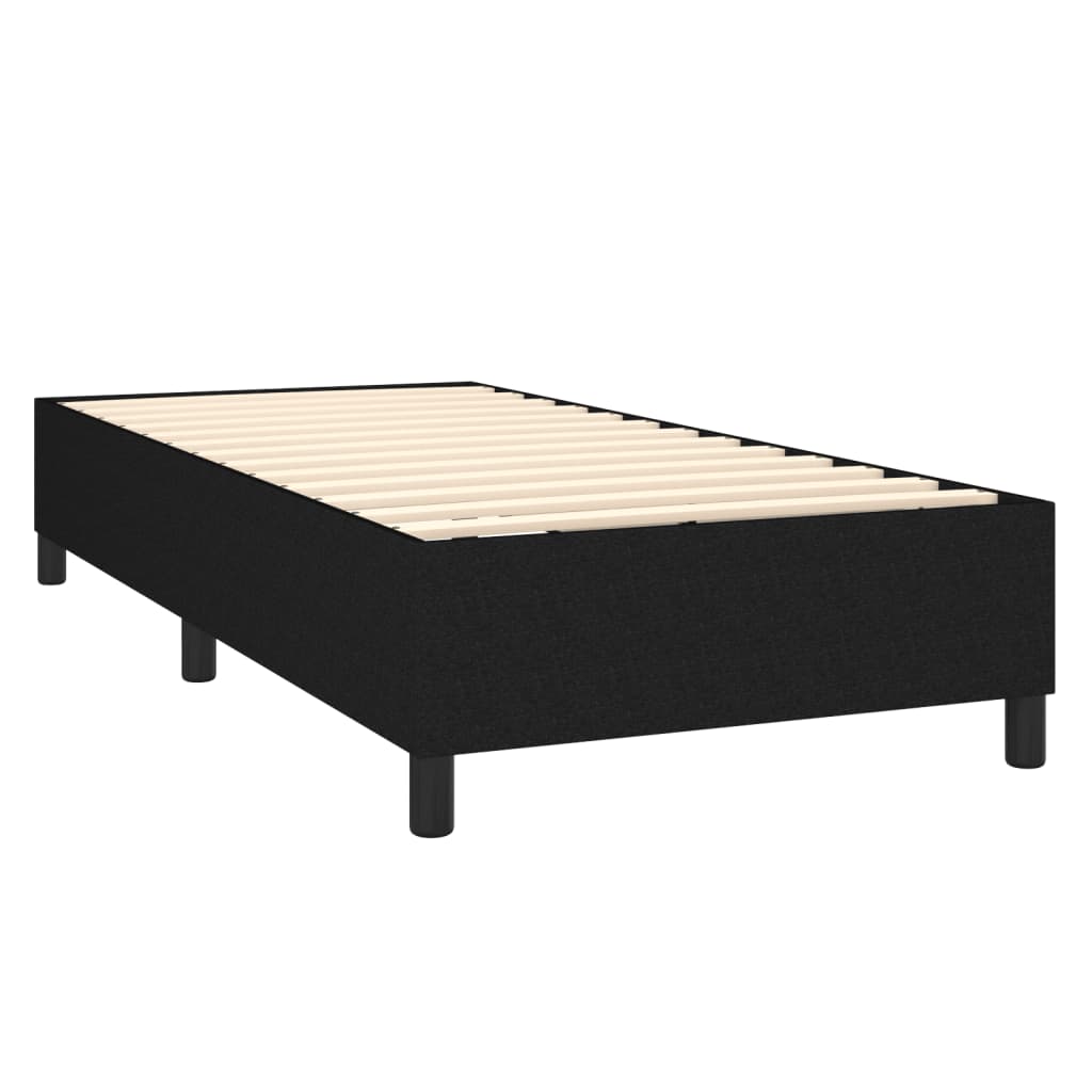 vidaXL Cama com molas/colchão 90x190 cm tecido preto