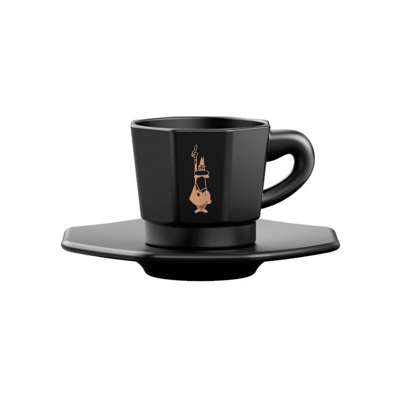 Bialetti|Conjunto de Chávenas de Café Bialetti 700000671 Preto Porcelana 75 ml Bialetti|Conjunto de Chávenas de Café Bialetti 700000671 Preto Porcelana 75 ml