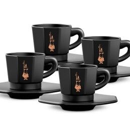 Bialetti|Conjunto de Chávenas de Café Bialetti 700000671 Preto Porcelana 75 ml