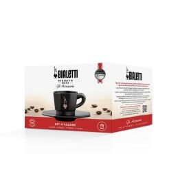 Bialetti|Conjunto de Chávenas de Café Bialetti 700000671 Preto Porcelana 75 ml
