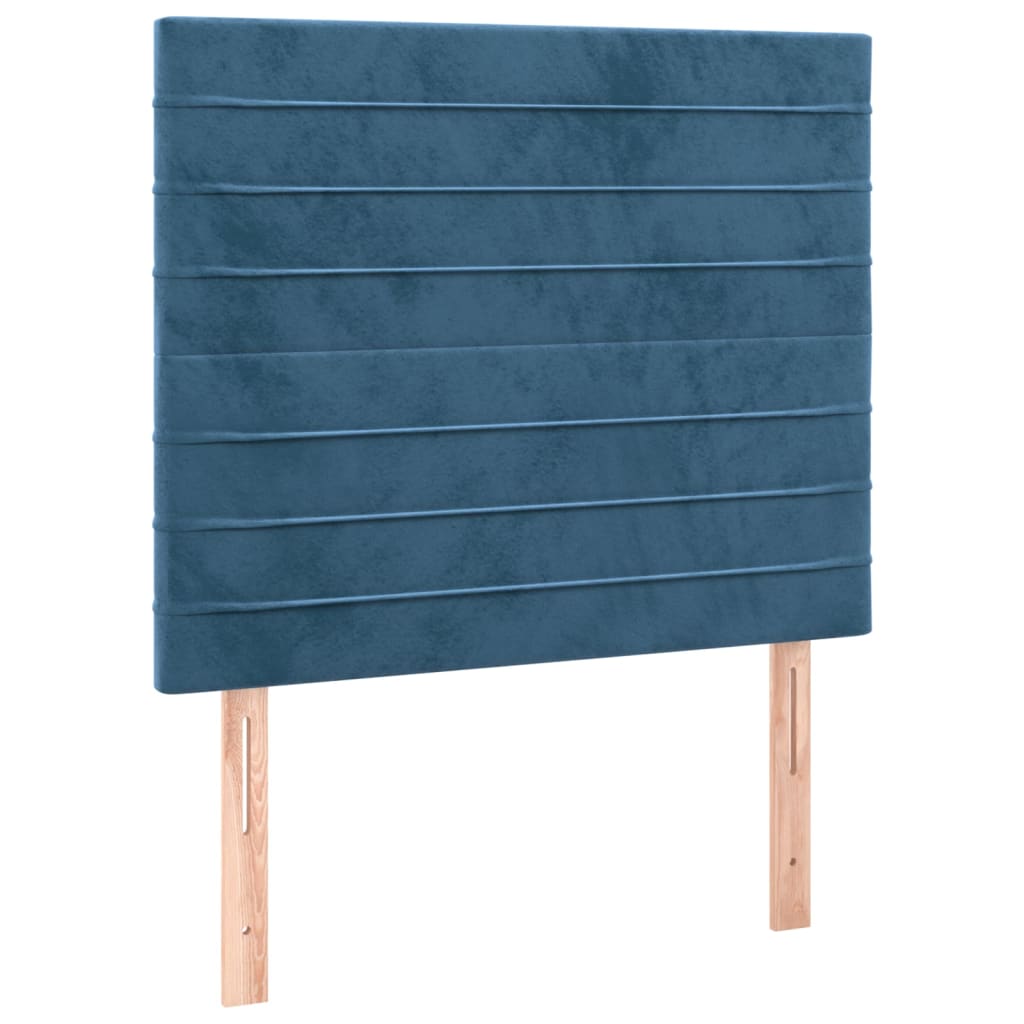 vidaXL Cama com molas/colchão 90x190 cm veludo azul-escuro