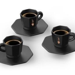 Bialetti|Conjunto de Chávenas de Café Bialetti 700000671 Preto Porcelana 75 ml