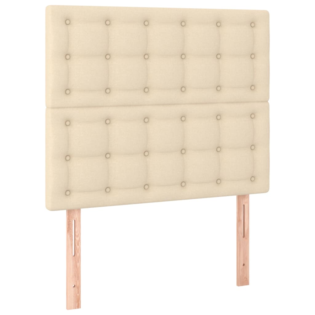 vidaXL Cama com molas/colchão 90x190 cm tecido cor creme