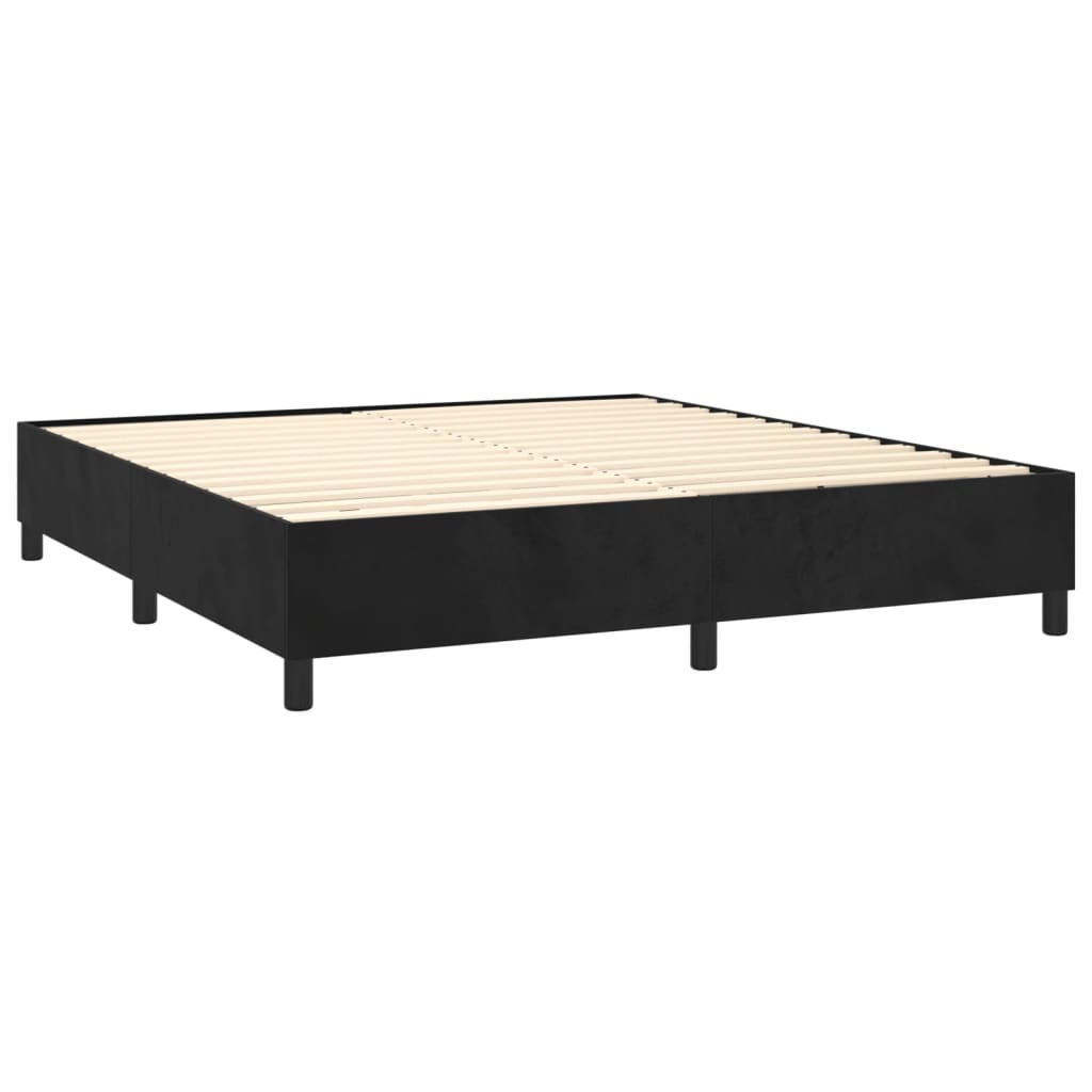 vidaXL Cama com molas/colchão 180x200 cm veludo preto