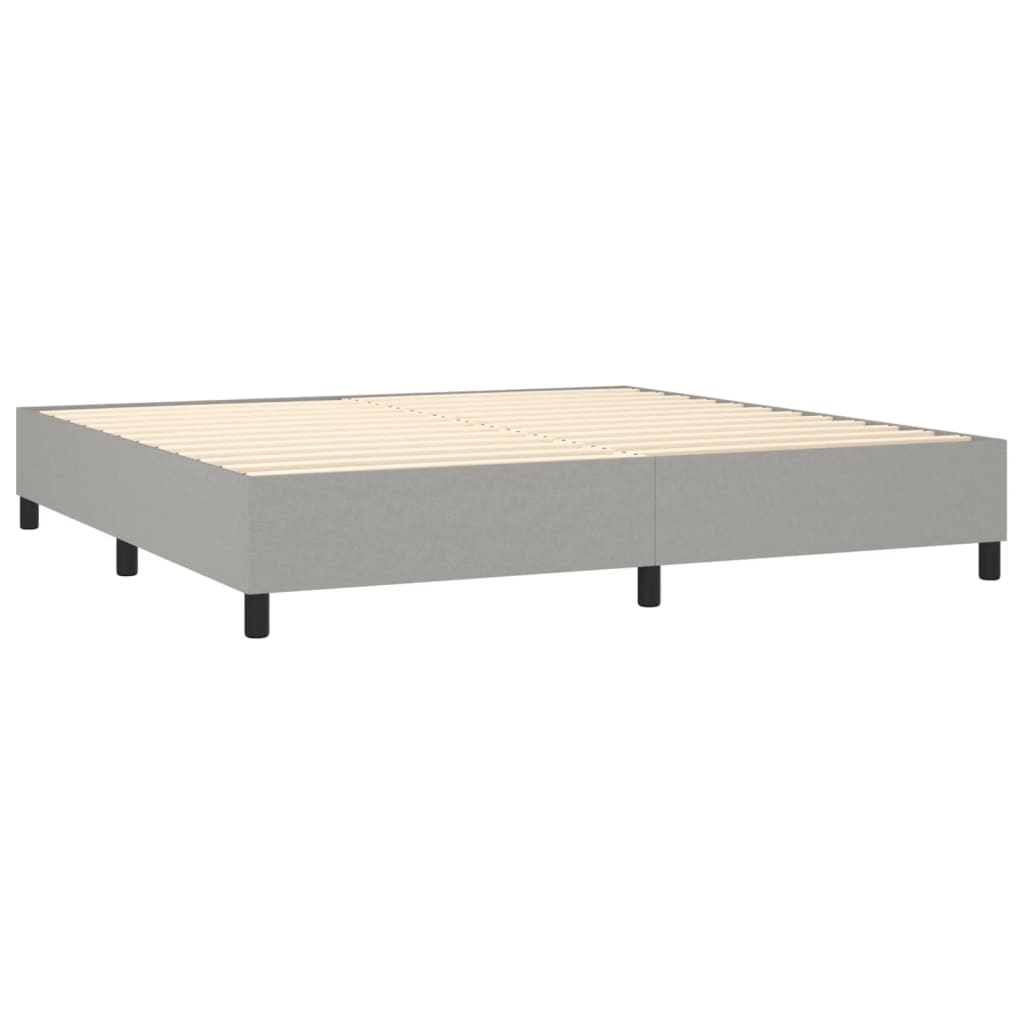 vidaXL Cama box spring c/ colchão e LED 200x200 cm tecido cinza-claro