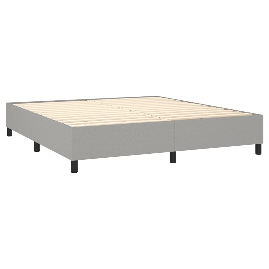 vidaXL Cama box spring c/ colchão e LED 180x200 cm tecido cinza-claro