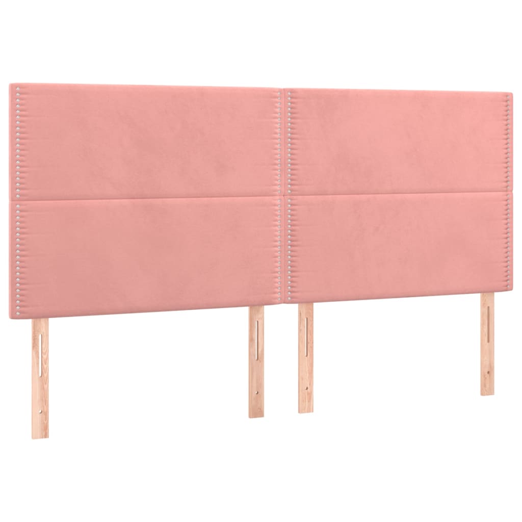 vidaXL Cama com molas/colchão 180x200 cm veludo rosa