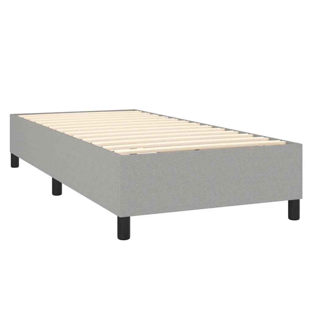 vidaXL Cama box spring c/ colchão e LED 100x200 cm tecido cinza-claro