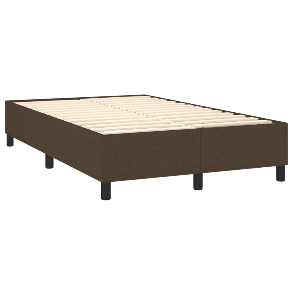 vidaXL Cama box spring c/ colchão/LED 120x200cm tecido castanho-escuro