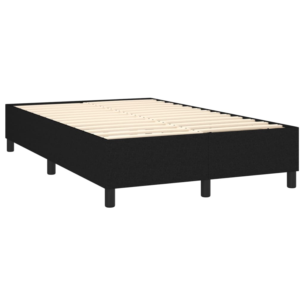 vidaXL Cama box spring c/ colchão e LED 120x200 cm tecido preto