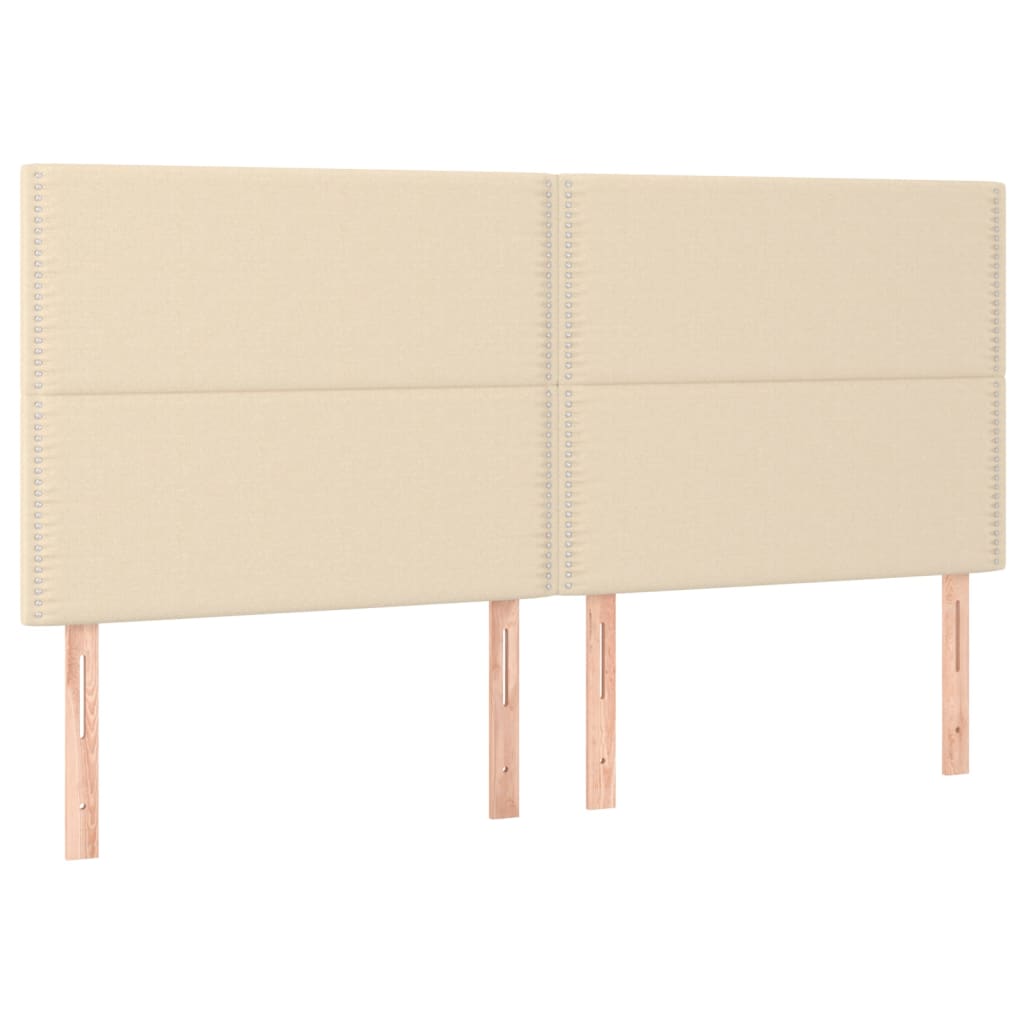 vidaXL Cama box spring c/ colchão e LED 180x200 cm tecido cor creme