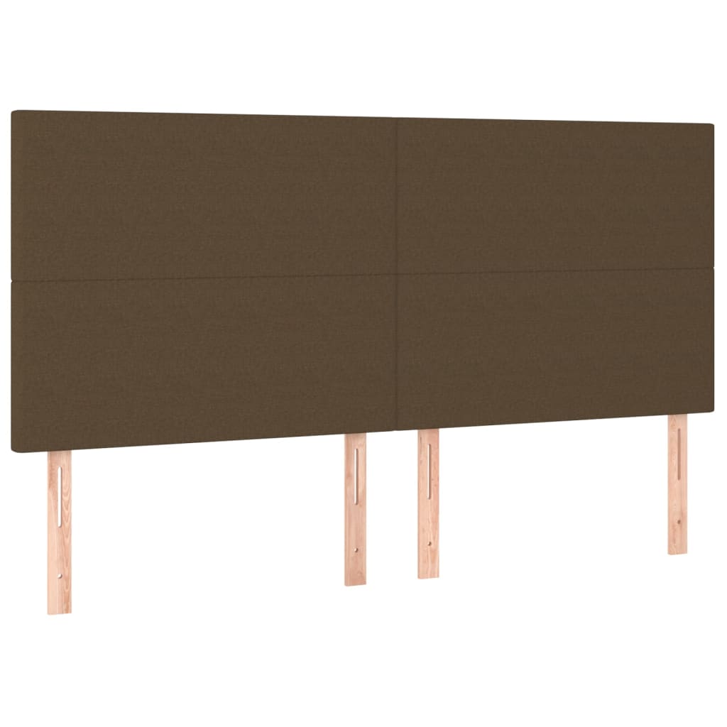 vidaXL Cama box spring c/ colchão/LED 180x200cm tecido castanho-escuro