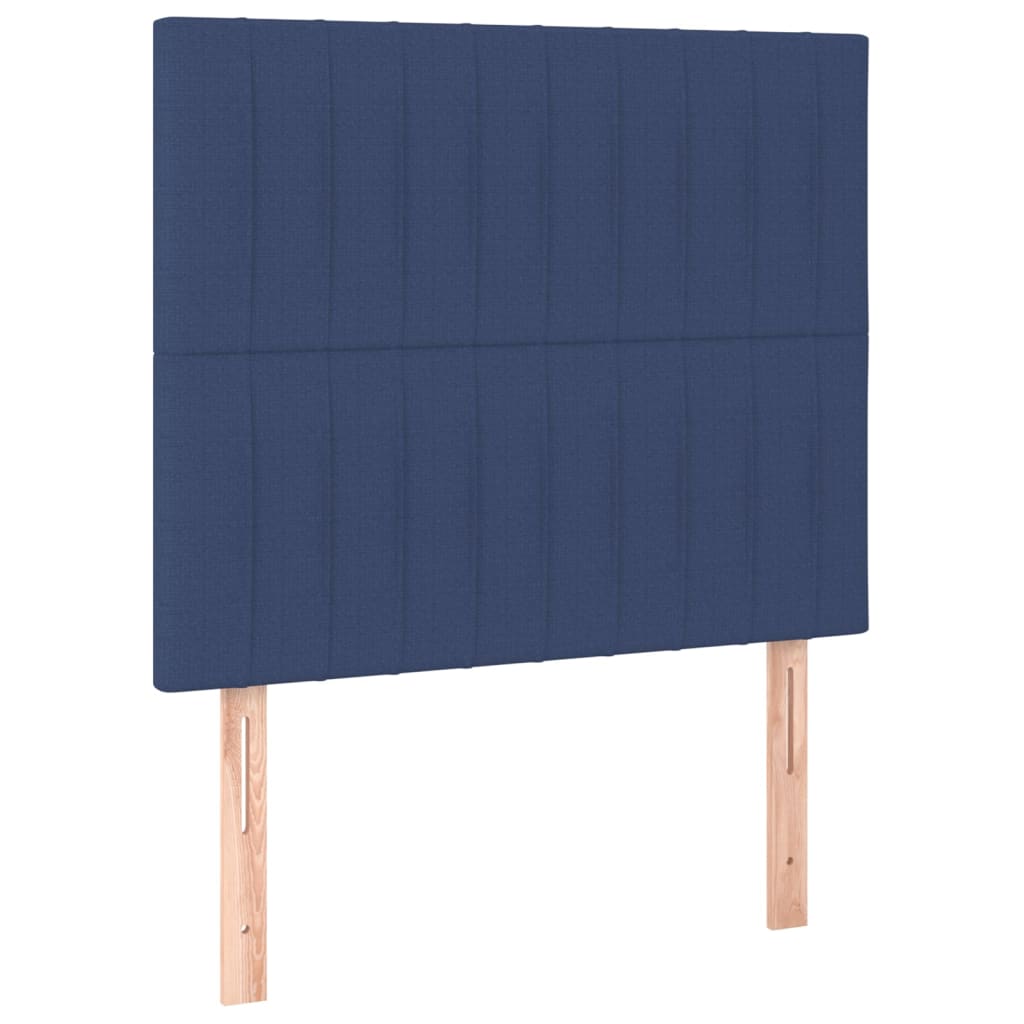 vidaXL Cama box spring c/ colchão e LED 90x190 cm tecido azul