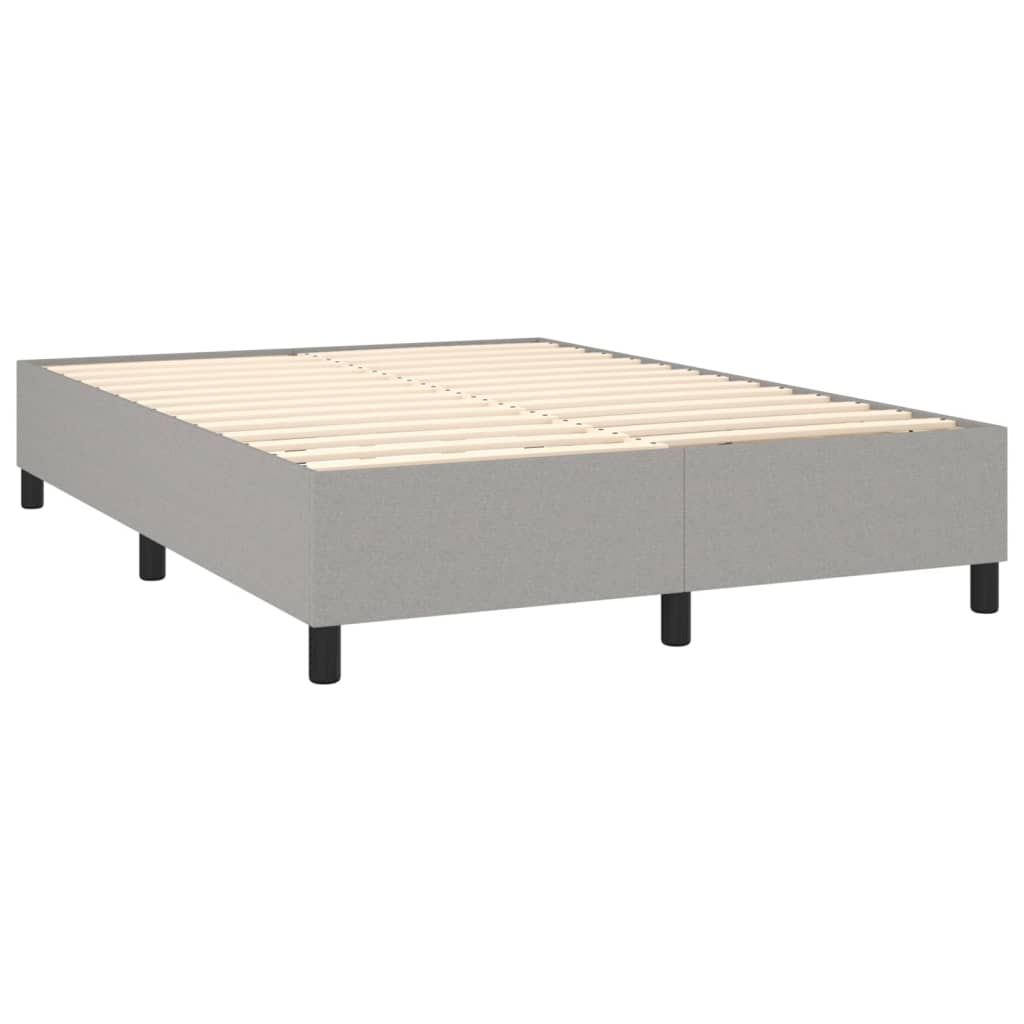 vidaXL Cama box spring c/ colchão e LED 140x200 cm tecido cinza-claro