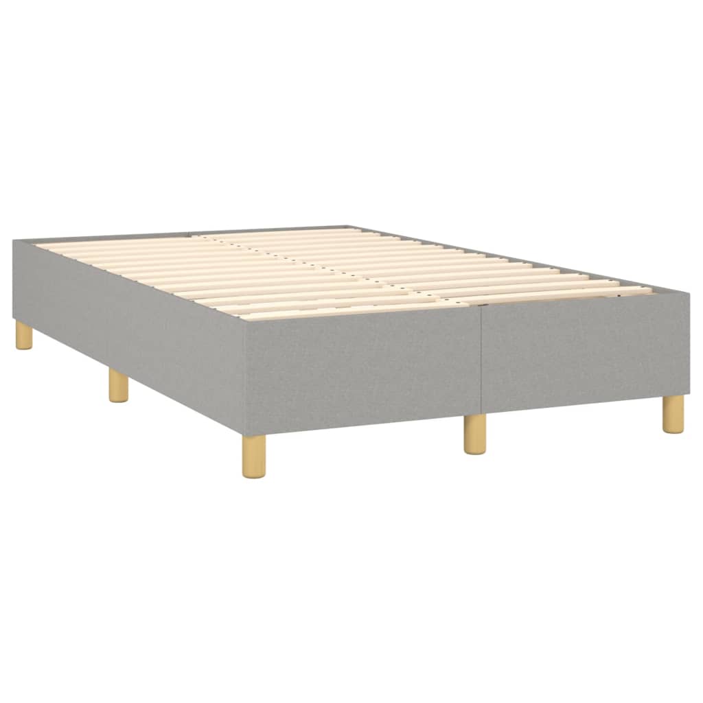 vidaXL Cama box spring c/ colchão e LED 120x200 cm tecido cinza-claro