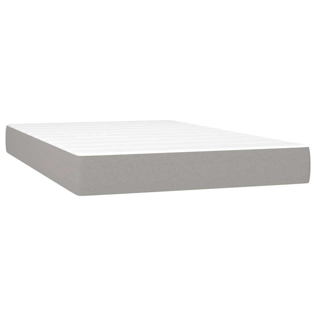 vidaXL Cama box spring c/ colchão e LED 120x200 cm tecido cinza-claro