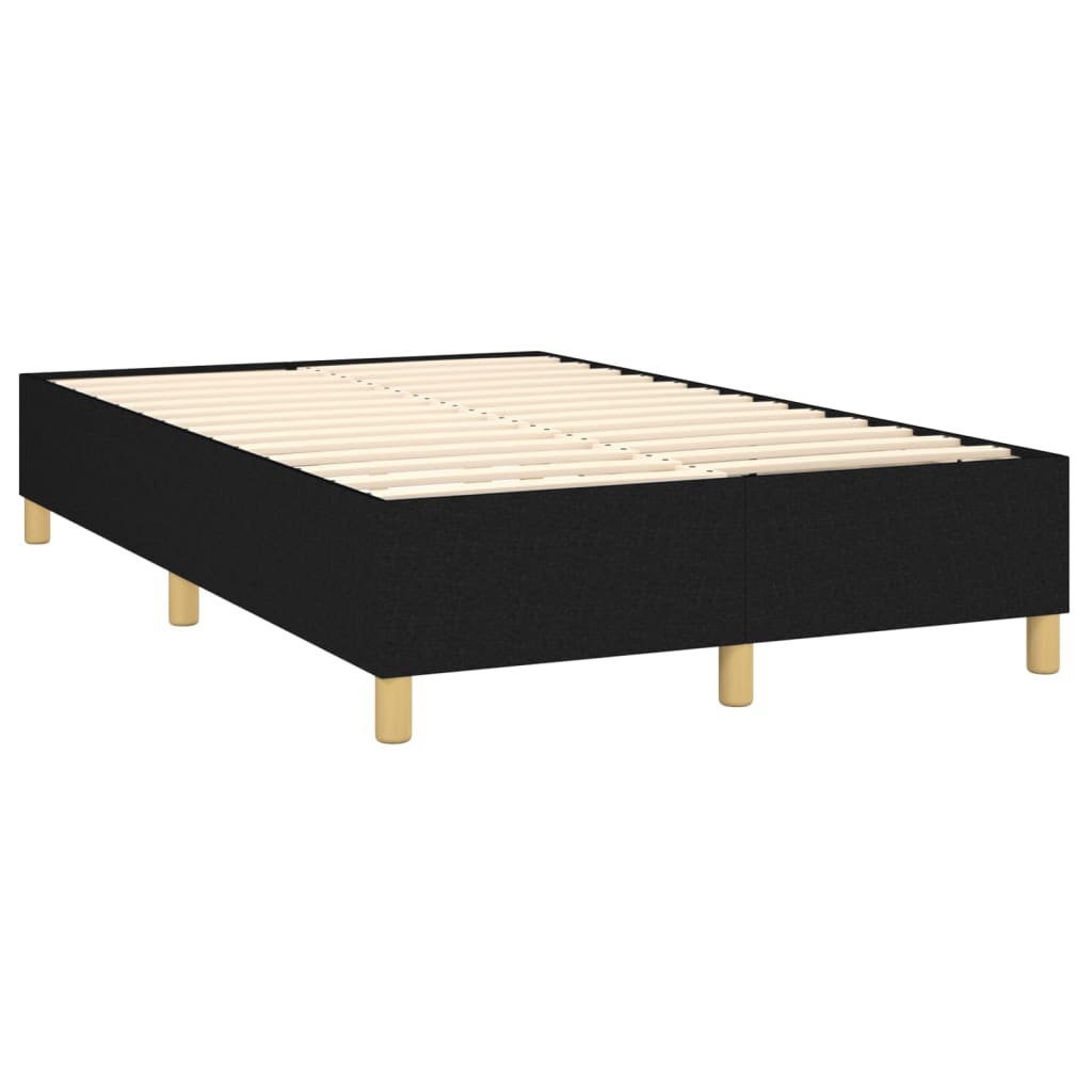 vidaXL Cama box spring c/ colchão e LED 120x200 cm tecido preto