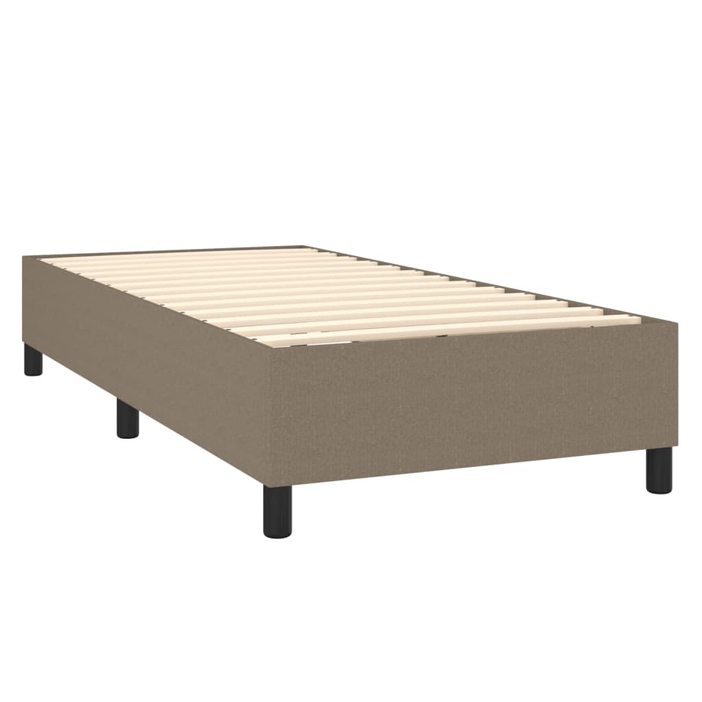 vidaXL Cama box spring colchão/LED 100x200cm tecido cinza-acastanhado