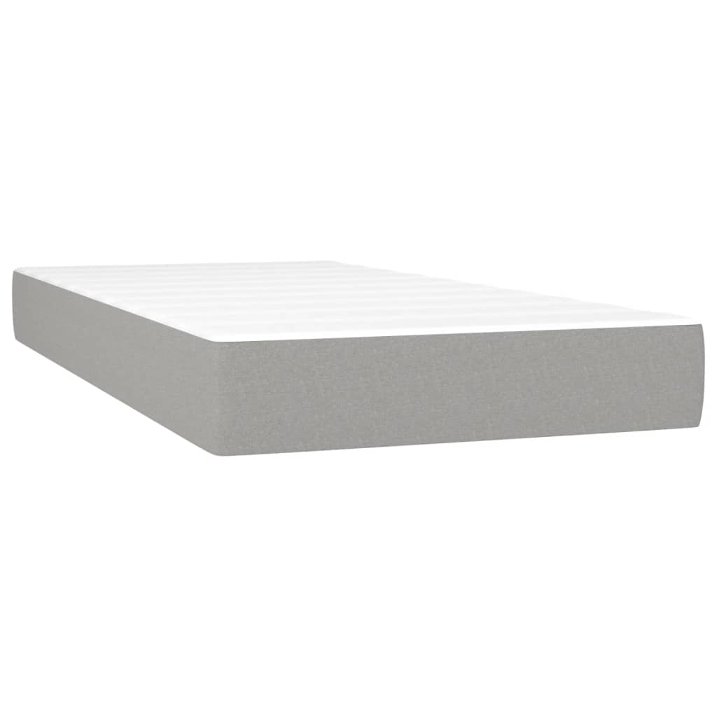 vidaXL Cama box spring c/ colchão e LED 100x200 cm tecido cinza-claro