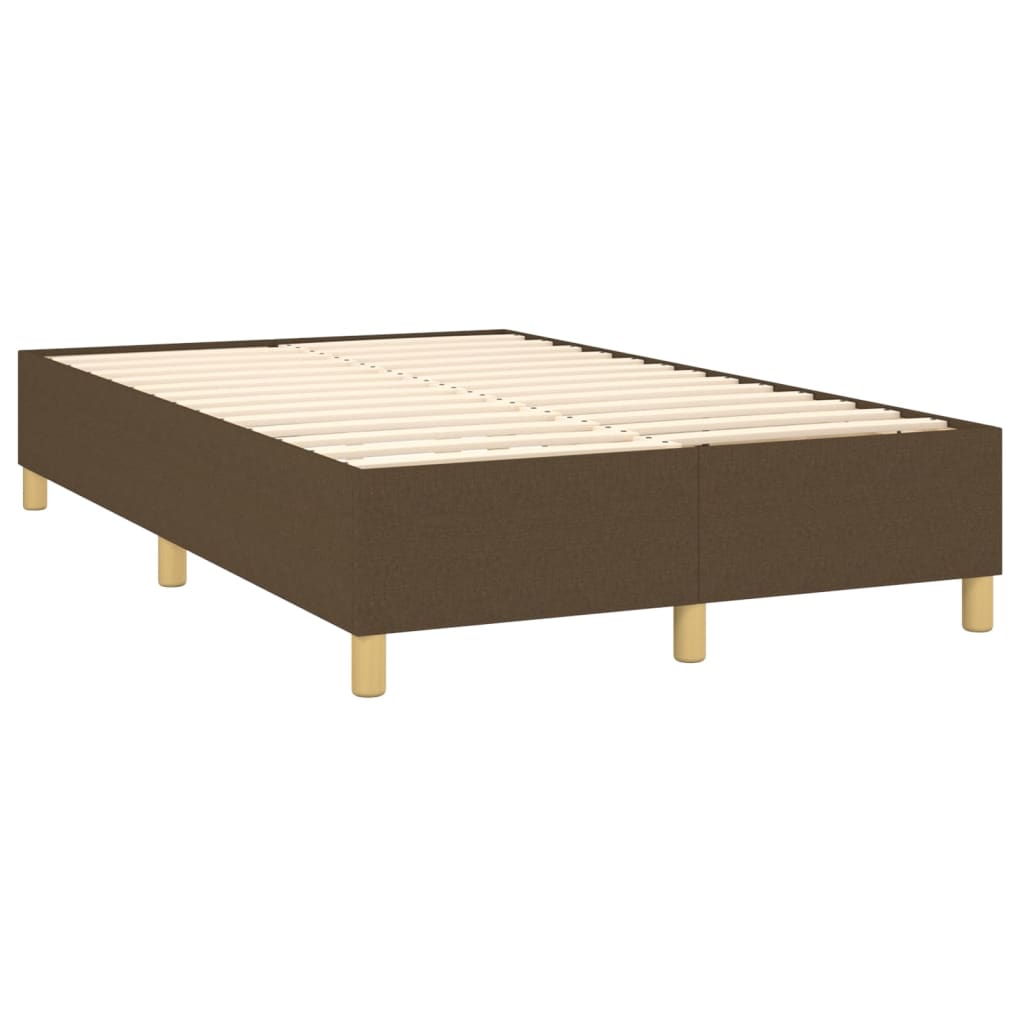 vidaXL Cama box spring c/ colchão/LED 120x200cm tecido castanho-escuro